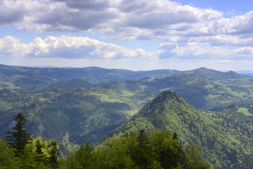 Pieniński Park Narodowy, panorama ze szczytu Trzy Korony