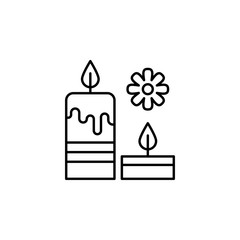 Obraz premium Candle, flower icon. Simple line, outline vector elements of body care for ui and ux, website or mobile application