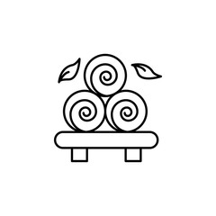 Towel, spa icon. Simple line, outline vector elements of body care for ui and ux, website or mobile application