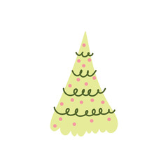 Silhouette of a Christmas tree on a white background.