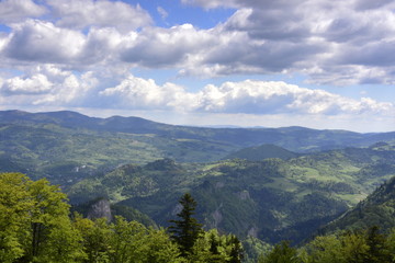 Pieniński Park Narodowy, panorama ze szczytu Trzy Korony