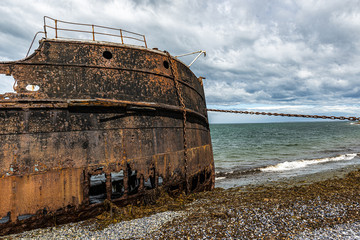 Ship wreck from 19th century in Chile