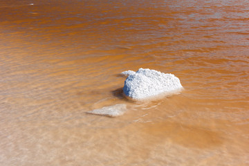 Salt lake in Tierra del Fuego in Argentina