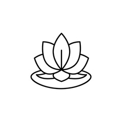 Lotus, flower icon. Simple line, outline vector elements of body care for ui and ux, website or mobile application