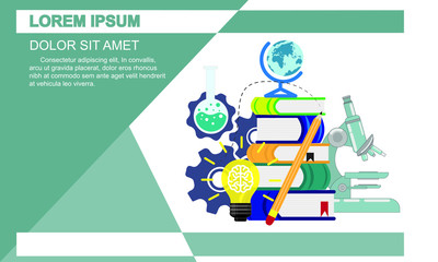 Education, science, engineering, creative idea concepts flat modern vector for banner, graphic, website.
