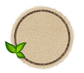 Vector fabric canvas badge, sticker, appliqué