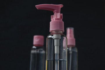 dispense bottles for travel and sanitiser gloves