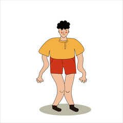 Fototapeta premium The man has cramps. Legs and arms tremble. The guy has convulsions. Vector illustration in hand-drawn style