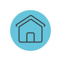house shape icon, block line style