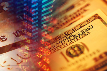 US dollars. Macro image.