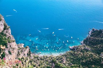 Panoramic view from the top of Capri island, Italy