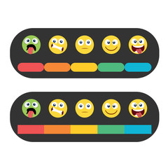 Set Emoji rating scale or reviews isolated easy editable on white background. Satisfaction Rating. Feedback Icons in form of emotions. Vector EPS 10