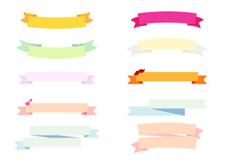 Vector Ribbon Banners. Set of  ribbon Banners. Cute color banners, flat design banner, badges, cute color badge, unicorn color banners