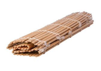 Bamboo mat wooden isolated on the white background
