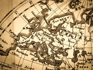 アンティークの世界地図　ヨーロッパ