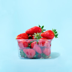 Strawberry. Fresh harvest of organic berries. Close up.