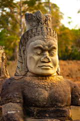 Obraz premium A beautiful view of Angkor Thom temple at Siem Reap, Cambodia.