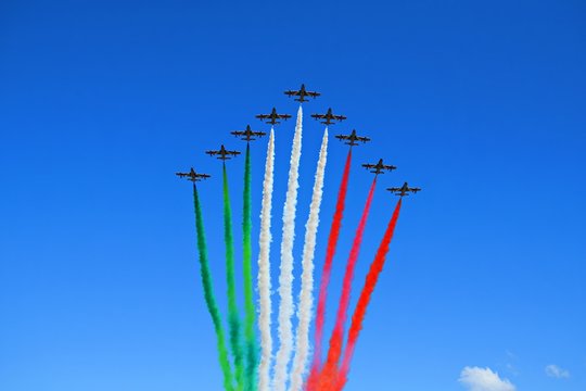 Frecce Tricolori italiane a Firenze, Italia il 26.05.2020