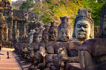 A beautiful view of Angkor Thom temple at Siem Reap, Cambodia.