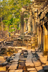 A beautiful view of Angkor Thom temple at Siem Reap, Cambodia.