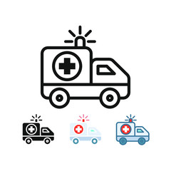 Ambulance icon on white background. Vector illustration. EPS 10.