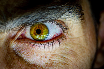 retrato de ojo con mirada fija 