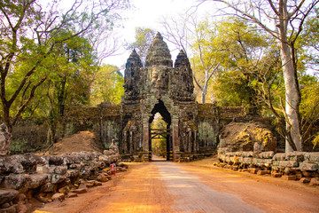 A beautiful view of Angkor Thom temple at Siem Reap, Cambodia.
