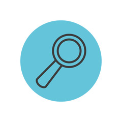 magnifying glass icon, block line style