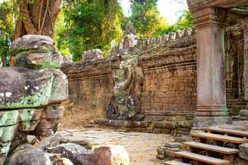 A beautiful view of Angkor Thom temple at Siem Reap, Cambodia.