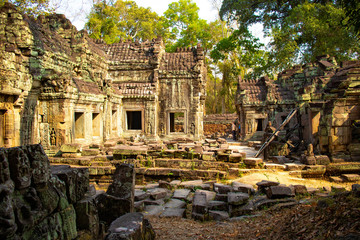 Naklejka premium Piękny widok na świątynie Angkor Wat w Siem Reap w Kambodży.