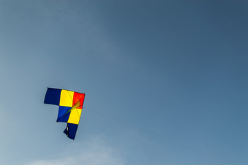 Colorful silk kite flying in Beijing, China