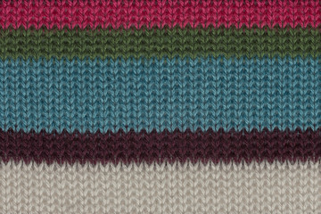 colorful striped knitted wool macro photo
