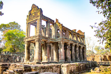 A beautiful view of Angkor Thom temple at Siem Reap, Cambodia.