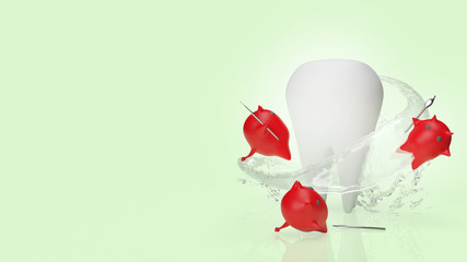 white teeth 3d rendering for dental content.
