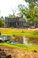 A beautiful view of Angkor Thom temple at Siem Reap, Cambodia.