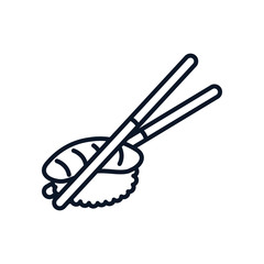 chopstick with sushi japanese food icon