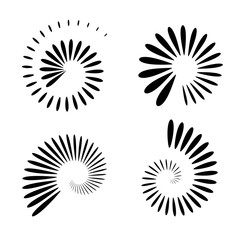 Abstract icons in spiral shape. Design elements set.