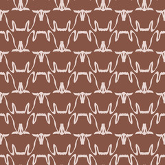 Abstract cows seamless vector pattern. Interlaced line illustration background.