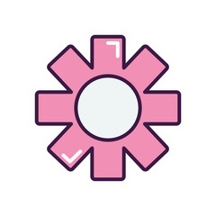 gear wheel icon, line color style