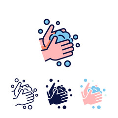 Handwashing illustration. Wash your hands with soap to cleaning and disinfecting  from virus or bacteria. Washing hand vector icon sign symbol. Vector illustration. Design on white background. EPS10.