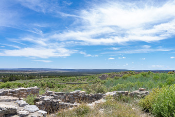 Fototapeta na wymiar A landscape of ancient native American ruins in central New Mexico