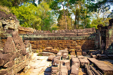 A beautiful view of Angkor Thom temple at Siem Reap, Cambodia.