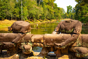 A beautiful view of Angkor Thom temple at Siem Reap, Cambodia.