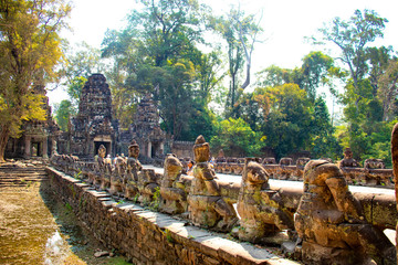 A beautiful view of Angkor Thom temple at Siem Reap, Cambodia.