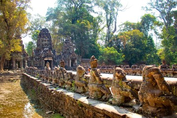 A beautiful view of Angkor Thom temple at Siem Reap, Cambodia.
