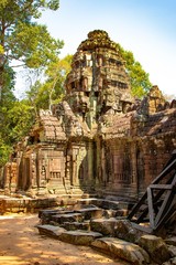 A beautiful view of Angkor Wat temple and nature at Siem Reap, Cambodia.