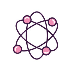 atom icon image, line color style