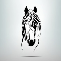 Vector silhouette of a horse's head