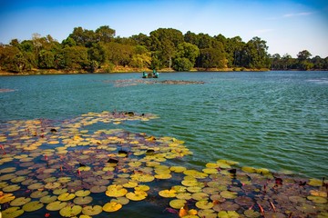 Fototapeta premium Piękny widok na świątynię Angkor Wat w Siem Reap w Kambodży.