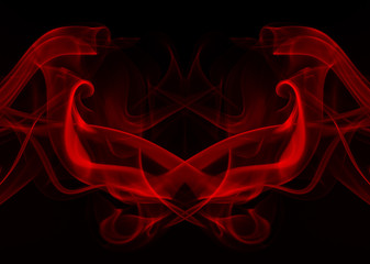 art of red smoke abstract on black background, fire design and darkness concept